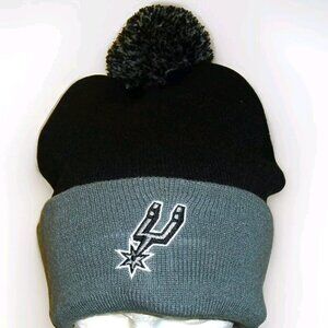San Antonio Spurs Mens Adult Cuffed Cuff Beanie Pom Winter Hat Cap New Tags Nba